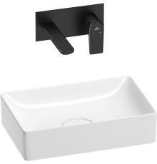 Комплект Wellsee Pure BY Wellsee 201000707 С ВНУТРЕННЕЙ ЧАСТЬЮ, глянцевый белый, матовый черный, 2 в 1