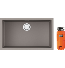 Комплект Мойка кухонная Omoikiri Yamakawa 75-U/I leningrad grey + Измельчитель Nagare slim 1250