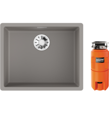 Комплект Мойка кухонная Omoikiri Yamakawa 55 Integra-GR Leningrad grey + Измельчитель Nagare slim 1250
