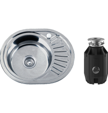 Комплект Мойка кухонная РМС MD8 MD8-5745OVL L + Измельчитель Bone Crusher BC 910-AS