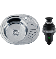 Комплект Мойка кухонная РМС MD8 MD8-7750OVL L + Измельчитель Bone Crusher BC 1000-AS