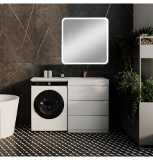 Мебель для ванной комнаты Style Line Даллас 130 R Люкс Plus напольная, белая, 3 ящика, зеркало DIWO Коломна