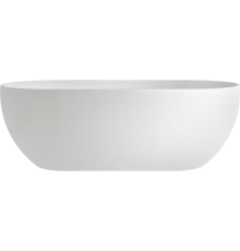 Акриловая ванна Abber AB9241MW 170x80 см, отдельностоящая, овальная, с каркасом, со сливом-переливом, белая матовая