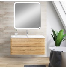 Мебель для ванной комнаты BelBagno Albano 80 подвесная, rovere rustico, зеркало DIWO Коломна