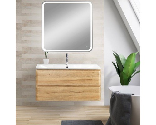 Мебель для ванной комнаты BelBagno Albano 80 подвесная, rovere rustico, зеркало DIWO Коломна