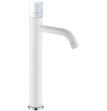 Смеситель для раковины Boheme Stick 122-W-MR-W белый, белый мрамор