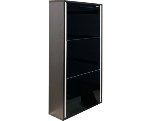 Обувница IRONNORI Лайт 3 МП 55х20 см, венге, стекло черное