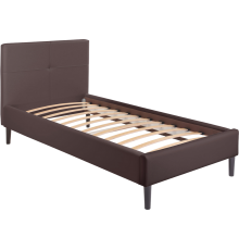 Кровать Nrava Karolina 103х210, экокожа galaxy dk. brown