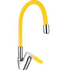 Смеситель для кухни Ledeme H53 L4153-4 с гибким изливом, хром, желтый