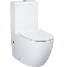 Унитаз-компакт Bauedge Bau Dream Hurricane-2 безободковый, с микролифтом, белый (Ненадлежащее качество: выставочный экземпляр, без упаковки)