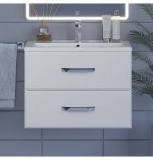 Тумба с раковиной Uperwood Foster 70 подвесная, 2 ящика, матовая белая