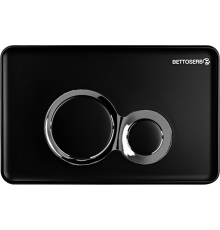 Кнопка смыва BETTOSERB Sava Fix Slim Jerez 40006461 черный матовый, хром глянец