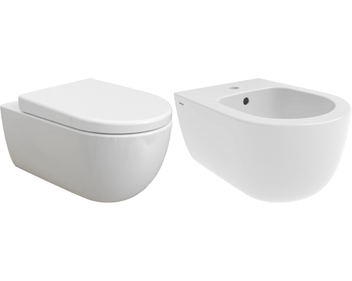 Комплект Унитаз подвесной BOCCHI V-Tondo 1416-001-0129 белый глянцевый + Крышка A0302-001 с микролифтом, глянцевая белая + Биде 1487-001-0120 Комплект Унитаз подвесной BOCCHI V-Tondo 1416-001-0129 белый глянцевый + Крышка A0302-001 с микролифтом, глянцевая белая + Биде 1487-001-0120