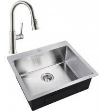 Комплект Мойка кухонная Zorg Inox R 5951 + Смеситель Domaci Равенна DCB 7011 сатин