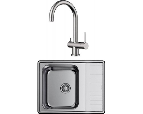 Комплект Мойка кухонная Omoikiri Sagami 63 + Смеситель Yamada BN нержавеющая сталь