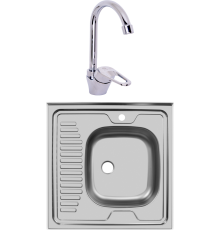 Комплект Мойка кухонная Ukinox Стандарт STD600.600 ---5C 0R- + Смеситель Domaci Равенна D11-001cr