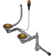 Сифон для мойки Omoikiri WK-1,5CL-R-A-AB022 античная латунь