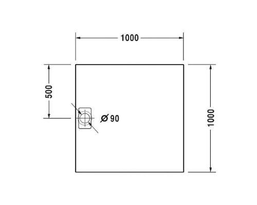 Duravit Stonetto Поддон композитный квадратный 100x100х5см, d9см, цвет: Песочный. 720167480000000,  790177000000000