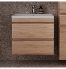 Тумба с раковиной Style Line Атлантика 70 Люкс Plus, подвесная, ясень перламутр