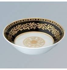 THG MARQUISE NOIR DECOR OR Блюдо керамическое oslash;130 мм., настольное, декор черный/золото, цвет: белый. A7F-A02-4615
