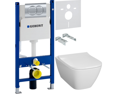 Комплект Унитаз подвесной Geberit Smyle Square 500.683.01.1 с крышкой-сиденьем с микролифтом + Инсталляция Duofix Delta 458.149.21.1 с кнопкой смыва, хром + Шумоизоляция 156.050.00.1 Комплект Унитаз подвесной Geberit Smyle Square 500.683.01.1 с крышкой-сиденьем с микролифтом + Инсталляция Duofix Delta 458.149.21.1 с кнопкой смыва, хром + Шумоизоляция 156.050.00.1