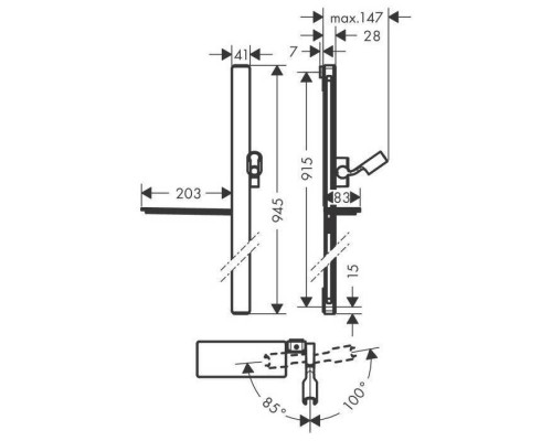 Hansgrohe Unica E Душевая штанга 90 см, цвет: белый/хром. 27640400 Hansgrohe Unica E Душевая штанга 90 см, цвет: белый/хром. 27640400