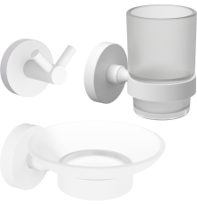 Набор Мыльница DEKOR BANYO Alina White A40 405 05 белая + Стакан A40 406 05 + Крючок A40 408 05