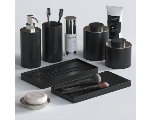 Bertocci Carrarino Стакан настольный, цвет: черный мрамор/черный матовый. 124 4400 0800