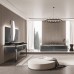 VITAGE milldue edition HILTON 05 Комплект мебели 158х58см напольный, раковина, зеркало, с подсветкой, отделка: стекло twill smoke, фурнитура: черный хром. _9264.CR96.*3 САЛОН,  _5812.CR96.93+5800.CR96.93 2 шт. САЛОН,  _5818.144.93 САЛОН,  _5819 САЛОН,  _5