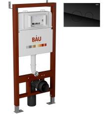 Система инсталляции для унитазов Bauedge Pro + Кнопка смыва Bauedge Dream черная
