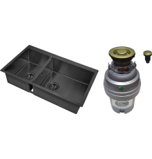 Комплект Мойка Zorg Inox PVD 78-2-51 R grafit + Измельчитель ZR-75 D BRONZE