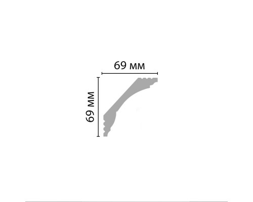 Плинтус потолочный гладкий DECOMASTER D100ДМ (69*69*2000мм) Плинтус потолочный гладкий DECOMASTER D100ДМ (69*69*2000мм)