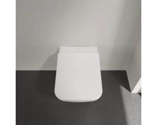 VilleroyBoch Venticello Унитаз подвесной 375*560*330, безободковый, в комплекте сиденье SlimSeat Line, микролифт, цвет альпийский белый. 4611RL01