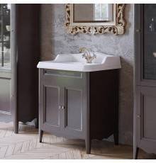 TW Veronica, База с раковиной Simas AR834bi x1 73x54см с 1отв. под смеситель , 2 расп. дверки, доводч. Blum, ручки: Riflesso бронза, напольная, Цвет: grigio. VER2073-G+AR834bi*1 комплект