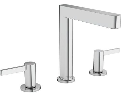 HG 76 034 000 Finoris Смеситель для раковины 162 мм, на 3 отв., керамика 90°, PushOpen, 5 л/мин, Ком 76034000