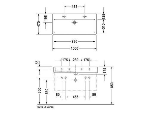 Duravit Vero Раковина 100х47см., 2 отв., c переливом, цвет: белый. 0454100024