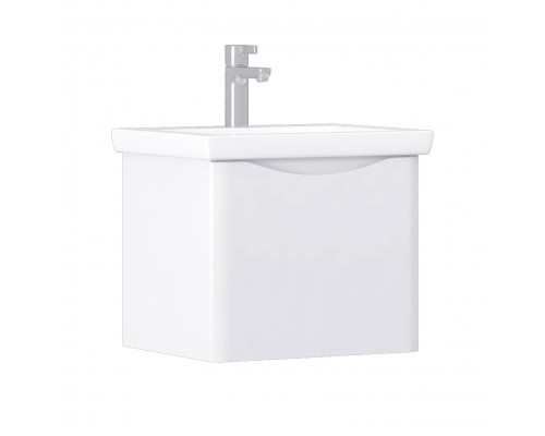Тумба с раковиной Vigo Glem 50 подвесная, 1 ящик, глянцевая белая