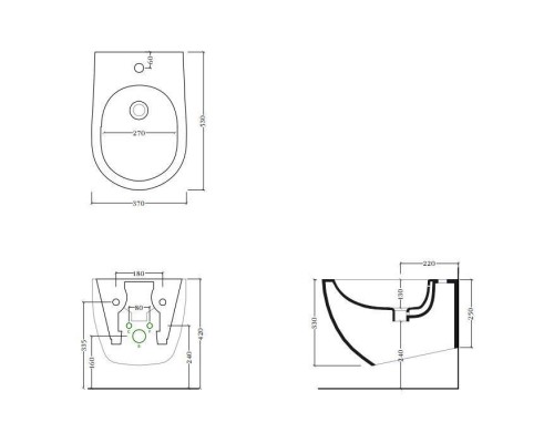 Artceram File 2.0 Биде подвесное 37х52 см, 1 отверстие, saniglaze, цвет: черный матовый. FLB003 17 00