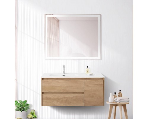 Мебель для ванной комнаты BelBagno Kraft 100 L, 2 ящика, дверца, rovere nebrasca nature