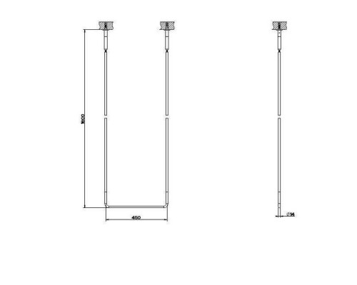 Gessi Goccia Полотенцедержатель потолочный 45см h=160см, подвесной, цвет: белый. 38144#079