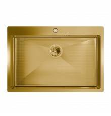 Мойка кухонная Floracio Steel F.7551.GDD матовое золото, декор