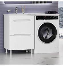 Тумба с раковиной Misty Байкал 55 L для стиральной машины, белая