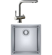 Комплект Мойка Franke Felix FEX 210-40 нержавеющая сталь + Смеситель Atlas Clear water нержавеющая сталь