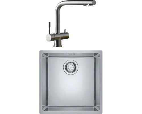 Комплект Мойка Franke Felix FEX 210-40 нержавеющая сталь + Смеситель Atlas Clear water нержавеющая сталь