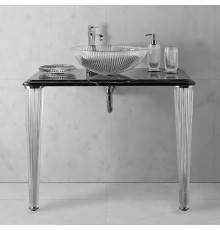 3SC Elegance Консоль 90х54хh97см с раковиной EL11, топ-мрамор emperador dark, сифон, напольная, цвет: хром. EL3090EMSL