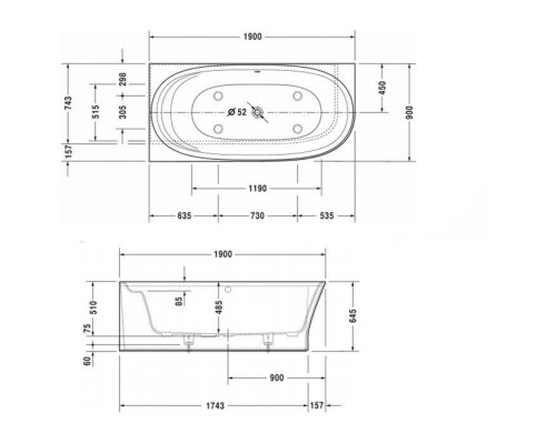 Duravit Cape Cod Ванна угол слева, с бесшовной панелью и ножками 190x90см с наклоном для спиныl, цвет: белый. 700362000000000, 792208000001000 Duravit Cape Cod Ванна угол слева, с бесшовной панелью и ножками 190x90см с наклоном для спиныl, цвет: белый. 700362000000000, 792208000001000