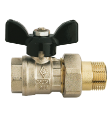 Кран шаровой Rubinetterie Bresciane UNI-SFER, резьба вн/нар, 3/4    американка . 4504050000(5719050000)