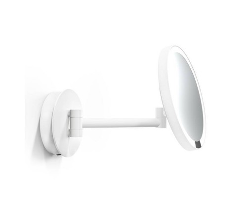 Decor Walther Round Just Look WR Косметическое зеркало 21.5см, подвесное, увел. 5x, подсветка LED, цвет: белый матовый. 0122450 Decor Walther Round Just Look WR Косметическое зеркало 21.5см, подвесное, увел. 5x, подсветка LED, цвет: белый матовый. 0122450