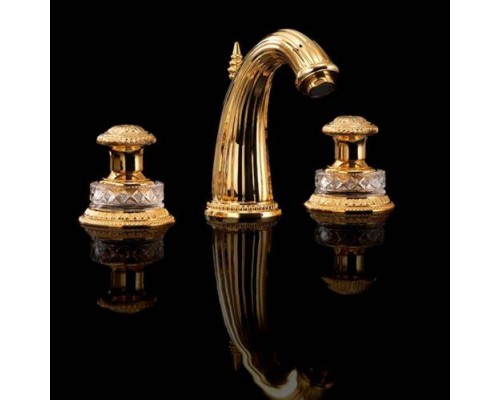 DevonDevon Excelsior Swan Смеситель для раковины на 3 отверстия. Цвет: золото 24к.. EXC-SW101GK DevonDevon Excelsior Swan Смеситель для раковины на 3 отверстия. Цвет: золото 24к.. EXC-SW101GK