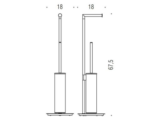Colombo Mini Стойка напольная с держателем т/б, ерш H61,5cм D18cм, цвет: PVD графит матовый. B4018.GM Colombo Mini Стойка напольная с держателем т/б, ерш H61,5cм D18cм, цвет: PVD графит матовый. B4018.GM